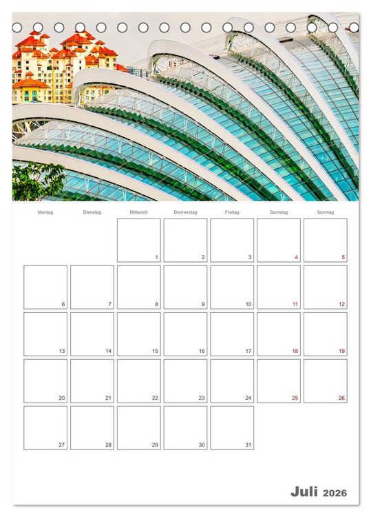 Produktbild: Unterwegs in Singapur (Tischkalender 2026 DIN A5 hoch), CALVENDO Monatskalender