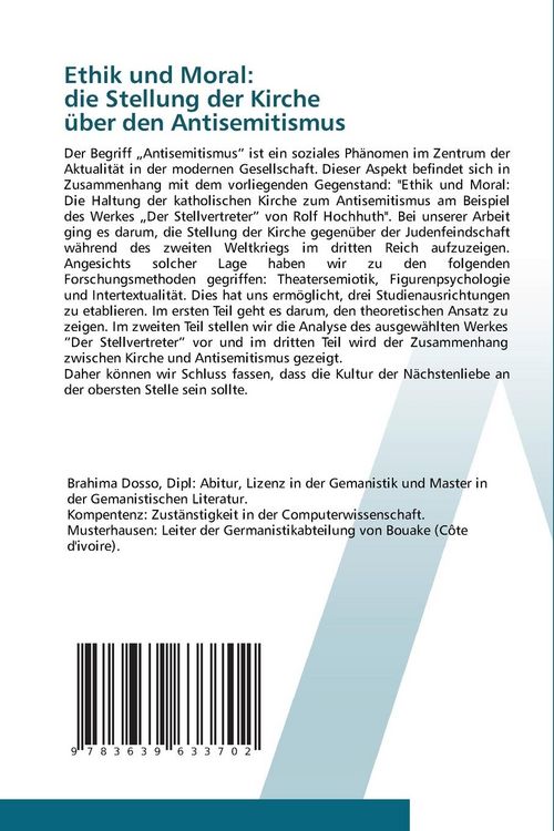 Produktbild: Ethik und Moral: die Stellung der Kirche &uuml;ber den Antisemitismus