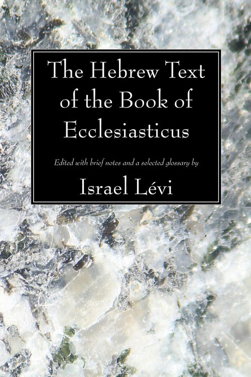 Produktbild: The Hebrew Text of the Book of Ecclesiasticus