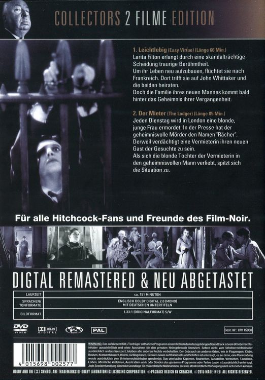 Produktbild: Alfred Hitchcock - Der Mieter & Leichtlebig (OmU)