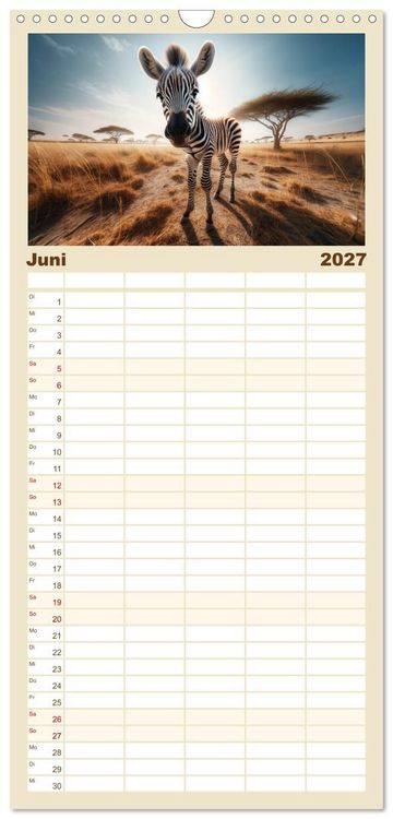 Produktbild: Familienplaner 2027 - Baby-Tiere mit 5 Spalten (Wandkalender, 21 x 45 cm) CALVENDO