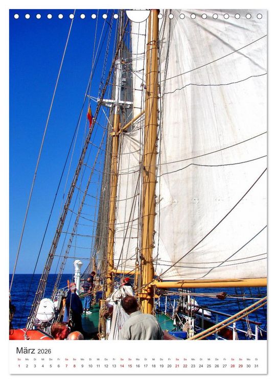 Produktbild: Unter wei&szlig;en Segeln - Mit einem Dreimaster auf der Ostsee (Wandkalender 2026 DIN A4 hoch), CALVENDO Monatskalender