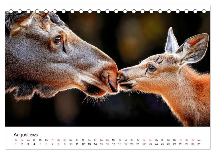 Produktbild: Elche - die Stimme der Wildnis (Tischkalender 2026 DIN A5 quer), CALVENDO Monatskalender