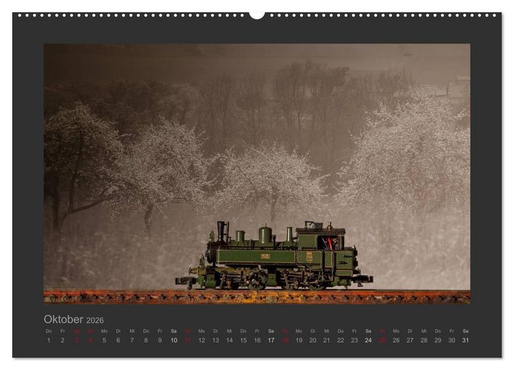 Produktbild: Dampflokomotiven in Spur N (hochwertiger Premium Wandkalender 2026 DIN A2 quer), Kunstdruck in Hochglanz
