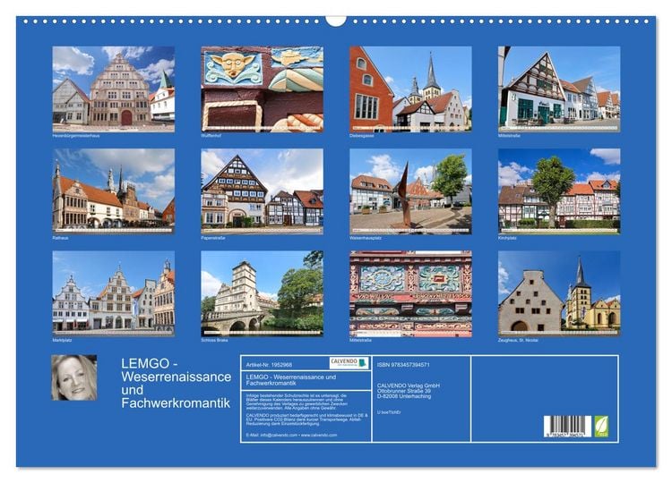 Produktbild: LEMGO - Weserrenaissance und Fachwerkromantik (Wandkalender 2026 DIN A2 quer), CALVENDO Monatskalender