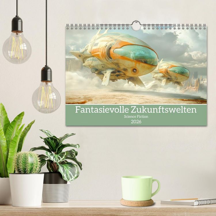 Produktbild: Fantasievolle Zukunftswelten - Science Fiction (Wandkalender 2026 DIN A4 quer), CALVENDO Monatskalender
