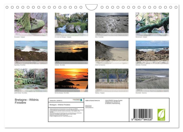Produktbild: Bretagne - Wildnis Finist&egrave;re (Wandkalender 2026 DIN A4 quer), CALVENDO Monatskalender