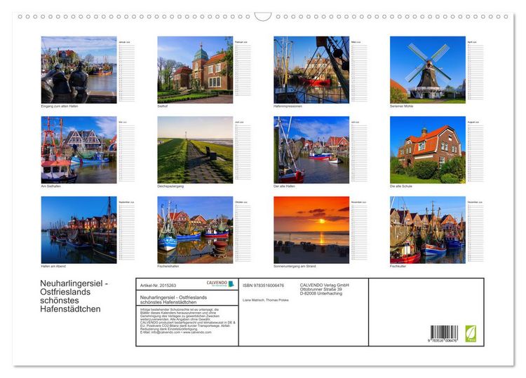 Produktbild: Neuharlingersiel - Ostfrieslands sch&ouml;nstes Hafenst&auml;dtchen (Wandkalender 2026 DIN A2 quer), CALVENDO Monatskalender