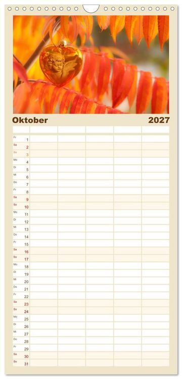 Produktbild: Familienplaner 2027 - Engel f&uuml;r Gl&uuml;ck & Schutz mit 5 Spalten (Wandkalender, 21 x 45 cm) CALVENDO