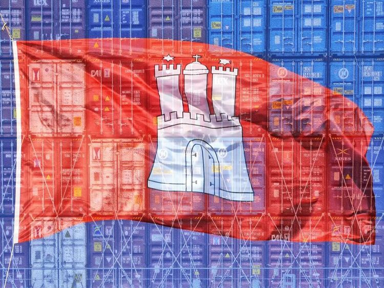 Produktbild: CALVENDO Puzzle Flagge der Hansestadt Hamburg | 1000 Teile Lege-Gr&ouml;&szlig;e 64x48cm Foto-Puzzle f&uuml;r gl&uuml;ckliche Stunden