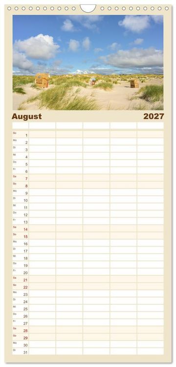Produktbild: Familienplaner 2027 - Wundersch&ouml;nes Amrum mit 5 Spalten (Wandkalender, 21 x 45 cm) CALVENDO