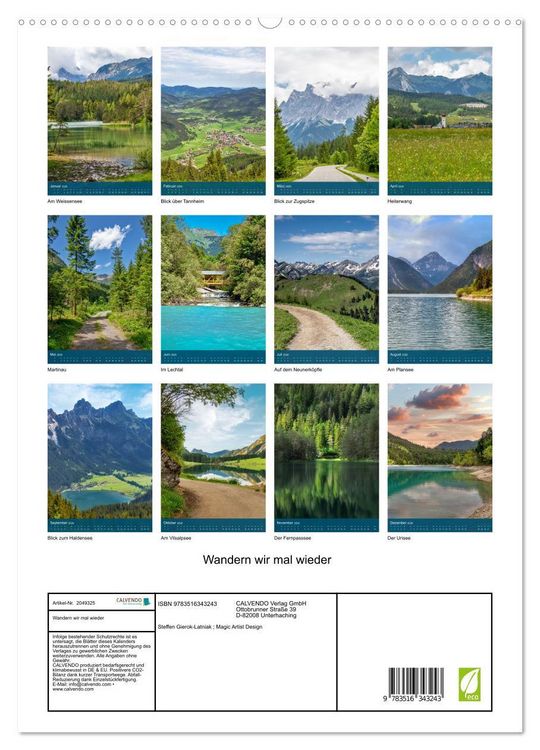Produktbild: Wandern wir mal wieder (hochwertiger Premium Wandkalender 2026 DIN A2 hoch), Kunstdruck in Hochglanz