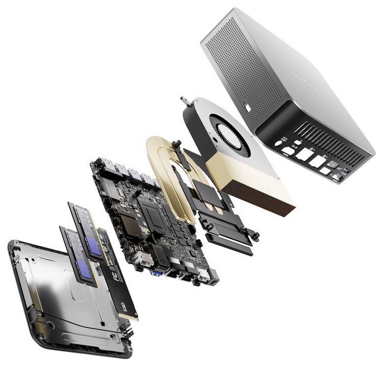Produktbild: GEEKOM Mini PC A8 Max AMD Ryzen 9 8945HS 5.2 GHz 32 GB RAM 1 TB SSD AMD Radeon&trade; 780M Win 11 Pro A8 Max