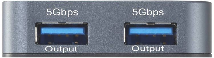 Produktbild: Renkforce RF-USBH-480 2 Port USB-Hub USB-A mit Aluminiumgeh&auml;use, mit USB-C&reg; Stecker Grau