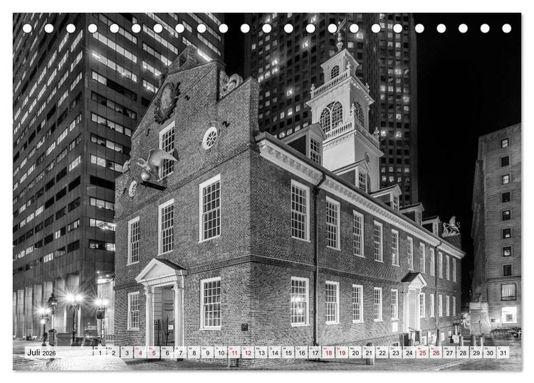 Produktbild: BOSTON Monochrome Stadtansichten (Tischkalender 2026 DIN A5 quer), CALVENDO Monatskalender