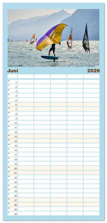 Produktbild: Familienplaner 2026 - Nago-Torbole, der sch&ouml;ne Norden vom Gardasee mit 5 Spalten (Wandkalender, 21 x 45 cm) CALVENDO