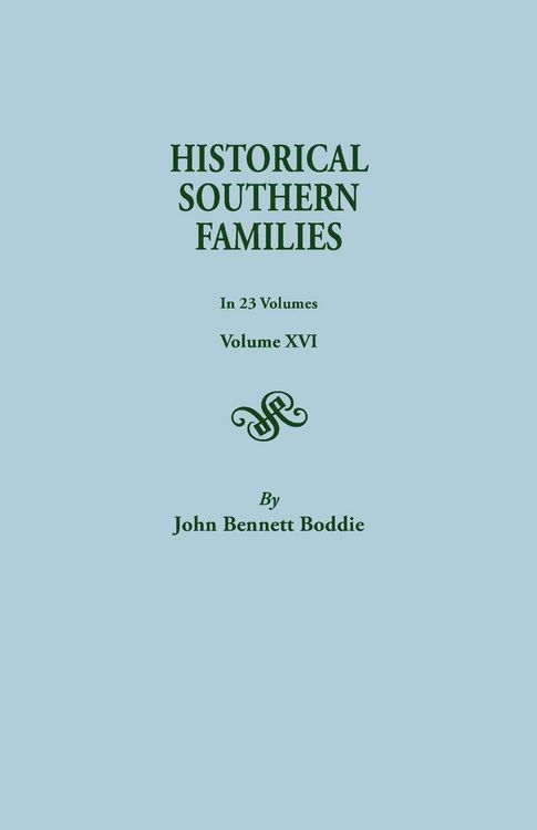 Produktbild: Historical Southern Families. in 23 Volumes. Volume XVI