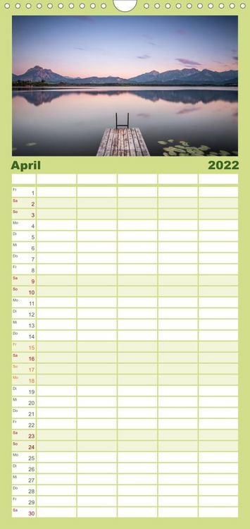 Produktbild: Familienplaner Meine Sicht der Alpen (Wandkalender 2022 , 21 cm x 45 cm, hoch)