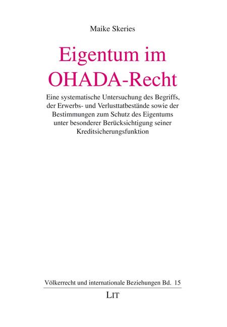 Produktbild: Skeries, M: Eigentum im OHADA-Recht