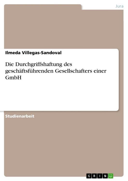 Produktbild: Die Durchgriffshaftung des gesch&auml;ftsf&uuml;hrenden Gesellschafters einer GmbH