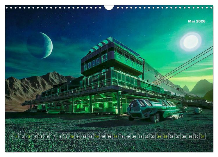 Produktbild: Pionierbauten auf fremden Planeten (Wandkalender 2026 DIN A3 quer), CALVENDO Monatskalender