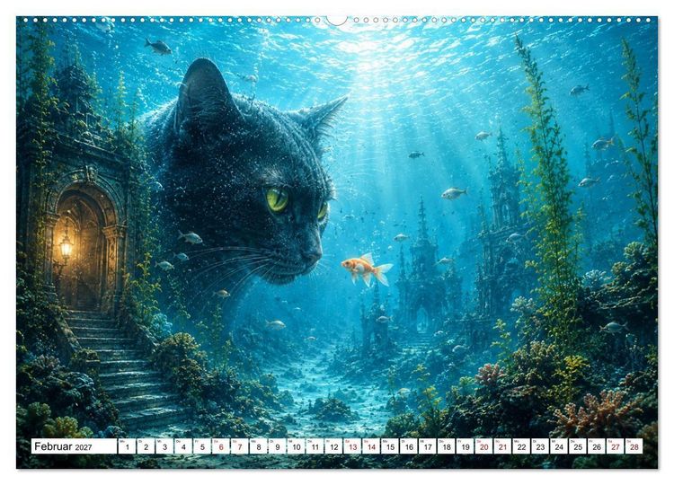 Produktbild: Atlantis der Träume - Magische Unterwasserwelten voller Fantasie (Wandkalender 2027 DIN A2 quer), CALVENDO Monatskalender