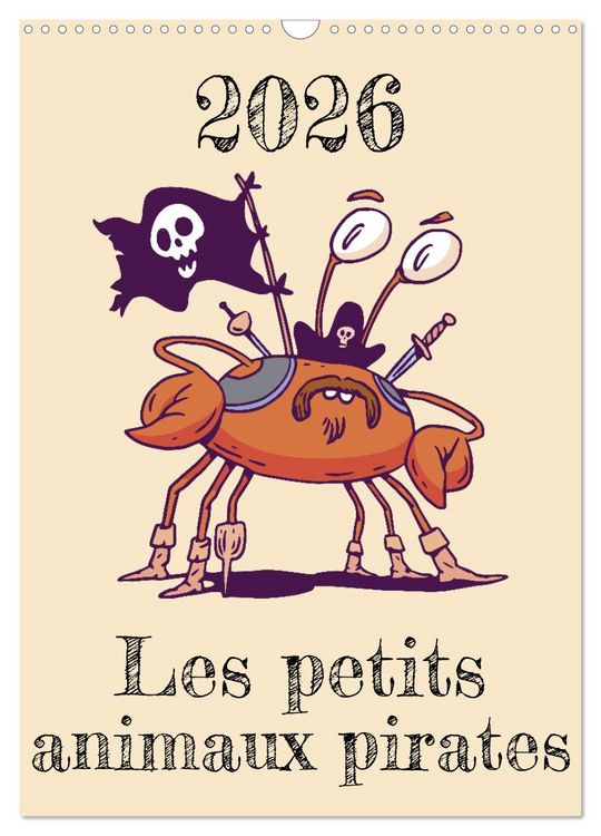 Produktbild: Les petits animaux pirates (Calendrier mural 2026 DIN A3 horizontal), CALVENDO calendrier mensuel
