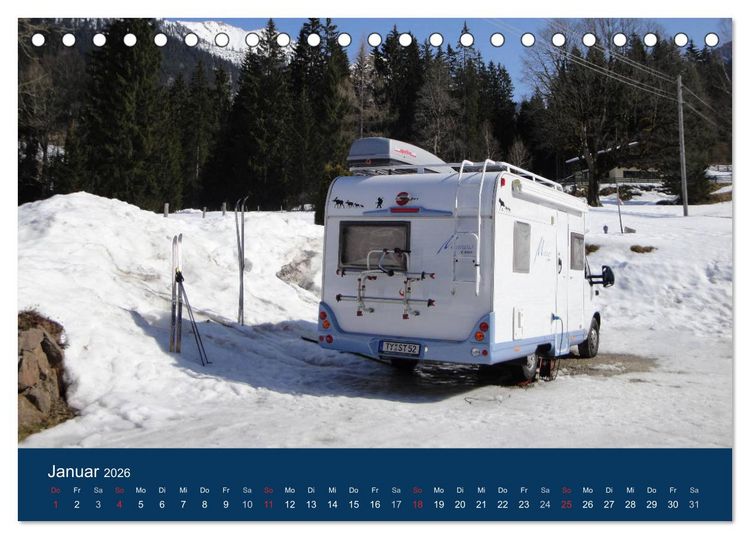 Produktbild: Wohnmobil-Reisen (Tischkalender 2026 DIN A5 quer), CALVENDO Monatskalender