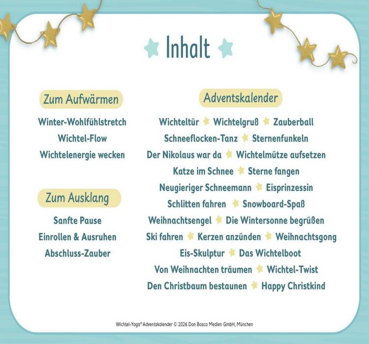 Produktbild: Wichtel-Yoga-Adventskalender. 24 Asanas f&uuml;r die Winter- und Weihnachtszeit
