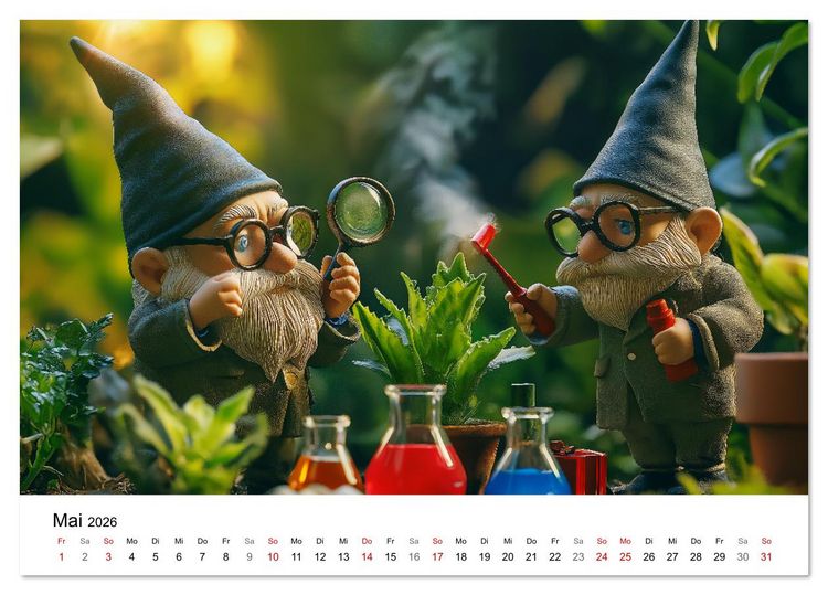 Produktbild: Berufe der Gartenzwerge (Tischkalender 2026 DIN A5 quer), CALVENDO Monatskalender