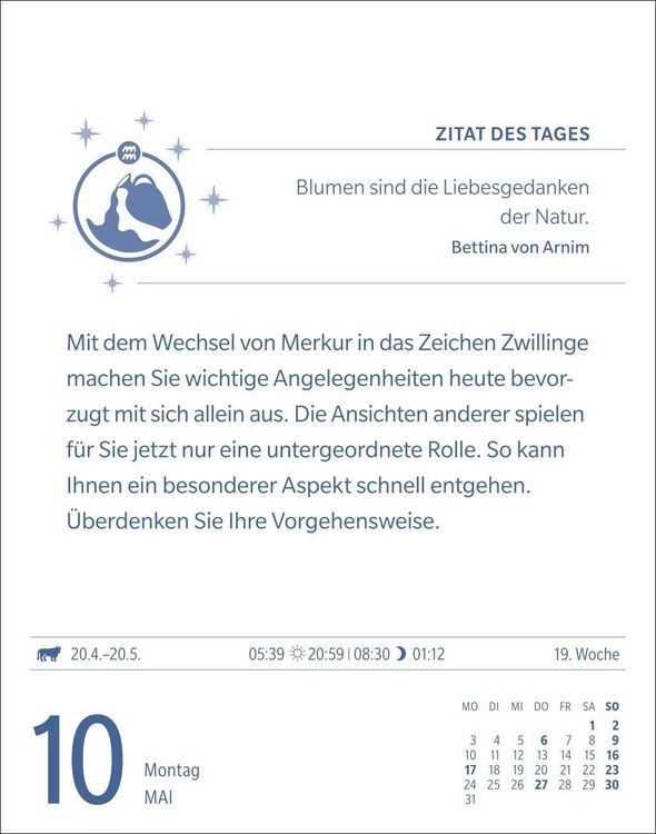Produktbild: Wassermann Sternzeichenkalender 2027 - Tagesabrei&szlig;kalender - Ihr Horoskop f&uuml;r jeden Tag