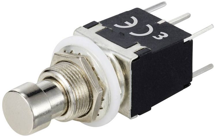 Produktbild: TRU COMPONENTS TC-12193708 Druckschalter DPDT mit geradem Stift Schaltstrom (max.): 4 A 1 St.