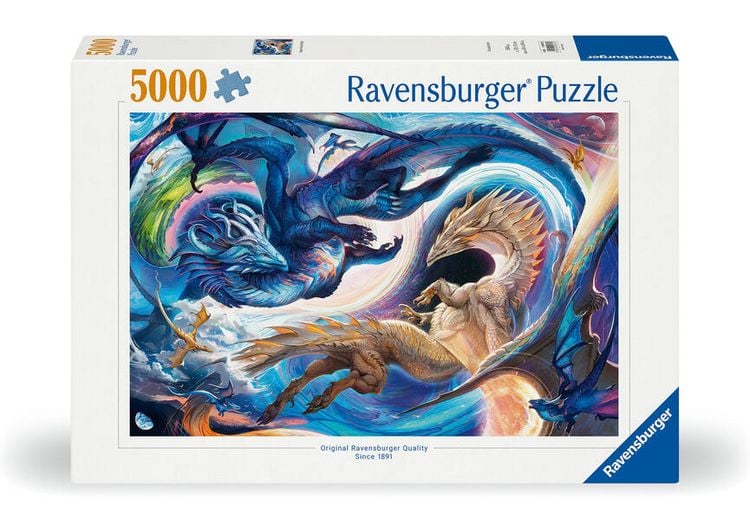 Produktbild: Erwachsenenpuzzle 5000 Teile - Gigantisches Drachenfest zur Tages- und Nachtstunde
