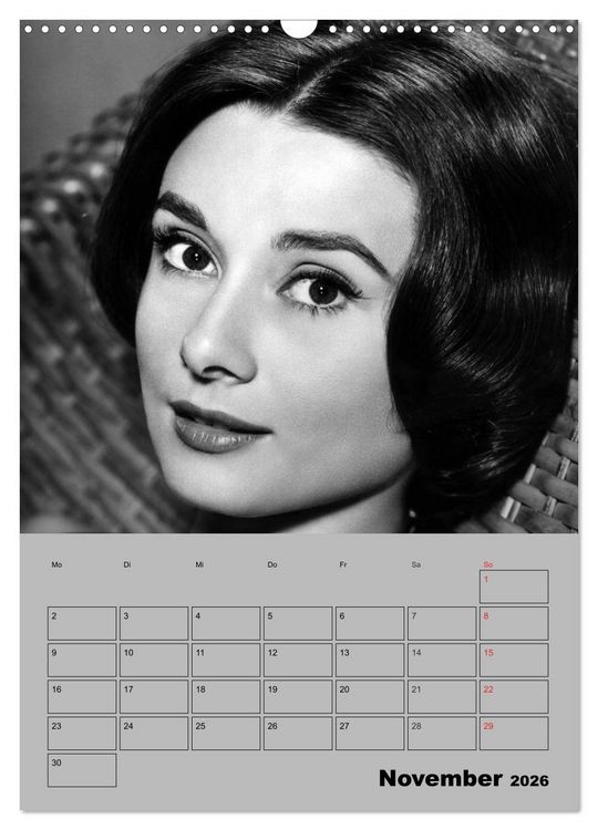 Produktbild: Hollywood-Diva. Audrey Hepburn (Wandkalender 2026 DIN A3 hoch), CALVENDO Monatskalender