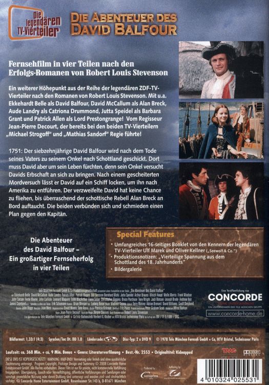 Produktbild: Die Abenteuer des David Balfour [2 DVDs]