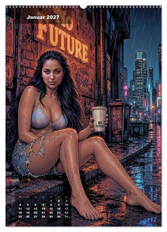Produktbild: No Future: Dystopische Street-Art Graphic Novel (Wandkalender 2027 DIN A2 hoch), CALVENDO Monatskalender
