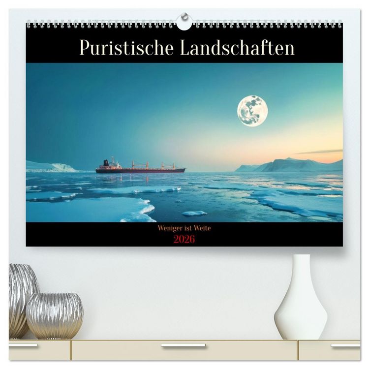 Produktbild: Puristische Landschaften (hochwertiger Premium Wandkalender 2026 DIN A2 quer), Kunstdruck in Hochglanz