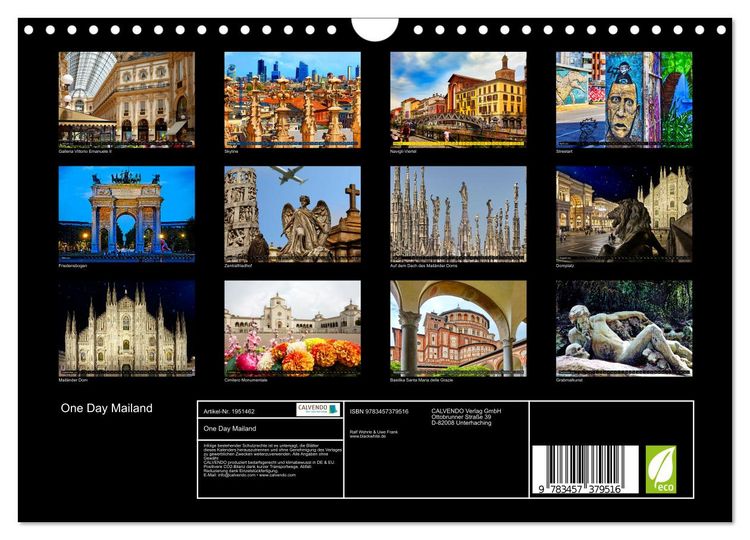Produktbild: One Day Mailand (Wandkalender 2026 DIN A4 quer), CALVENDO Monatskalender
