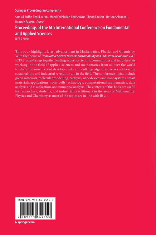 Produktbild: Proceedings of the 6th International Conference on Fundamental and Applied Sciences