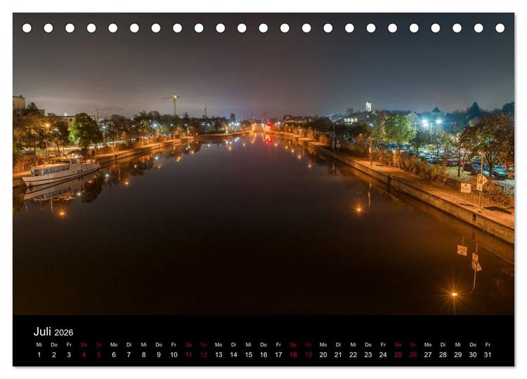 Produktbild: Regensburg bei Nacht (Tischkalender 2026 DIN A5 quer), CALVENDO Monatskalender