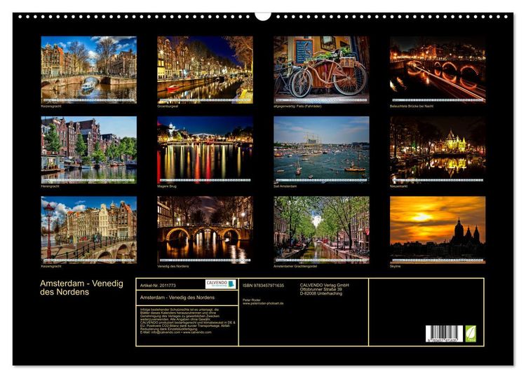 Produktbild: Amsterdam - Venedig des Nordens (Wandkalender 2026 DIN A2 quer), CALVENDO Monatskalender