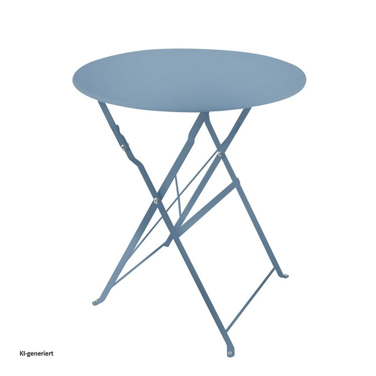 Produktbild: HTI-Living Bistro Sitzgruppe Metall Blau klappbar Tisch mit 2 St&uuml;hlen Balkon Set