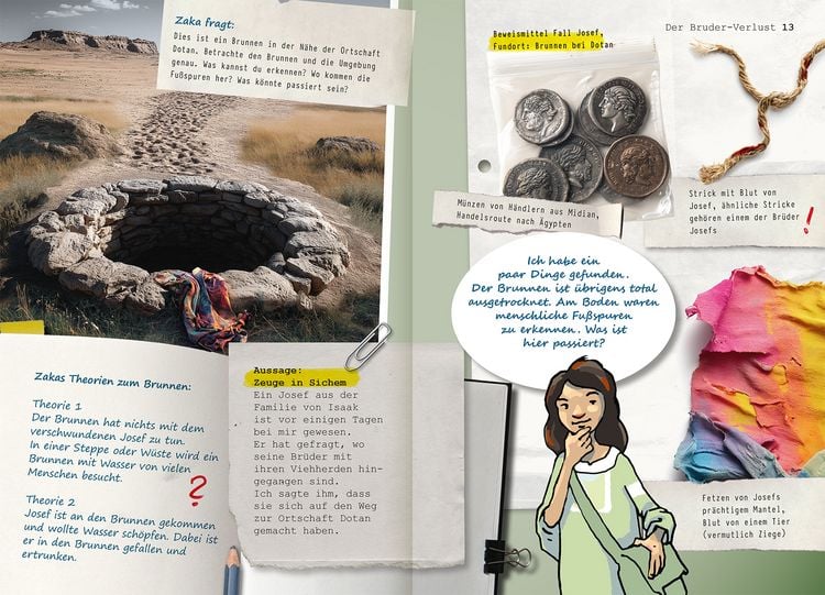 Produktbild: Die 15 spannendsten Kriminalf&auml;lle in der Bibel. Bibelgeschichten f&uuml;r Kinder als Detektivgeschichten zum Mitmachen. Bibelwissen und christliche Werten entdecken. Kinderbuch ab 8 Jahre