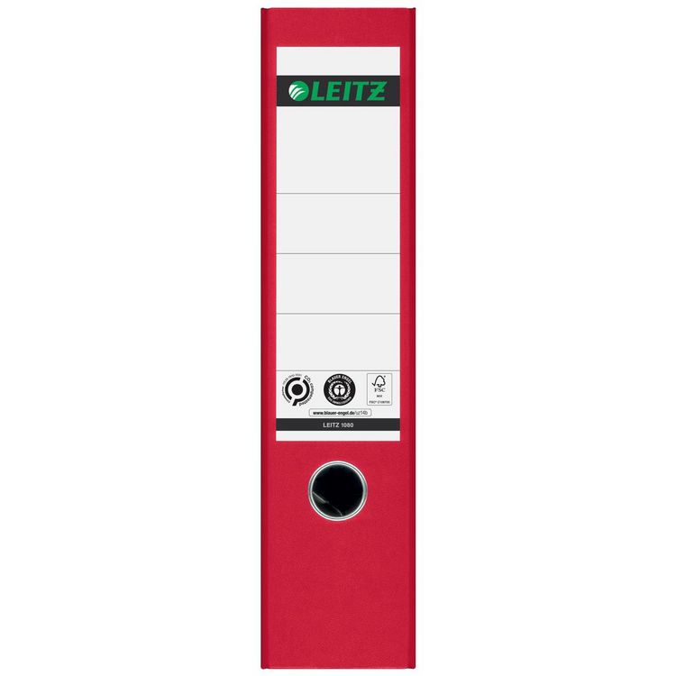 Produktbild: Leitz Ordner 1080 DIN A4 R&uuml;ckenbreite: 80 mm Rot Wolkenmarmor 2 B&uuml;gel 10805025