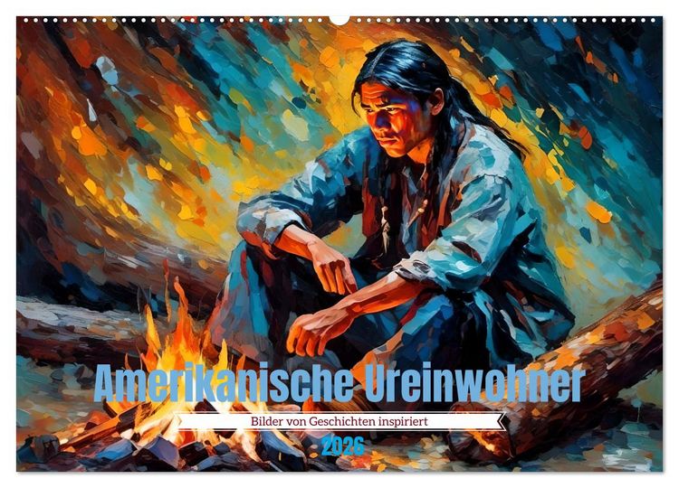 Produktbild: Amerikanische Ureinwohner - Bilder von Geschichten inspiriert (Wandkalender 2026 DIN A2 quer), CALVENDO Monatskalender