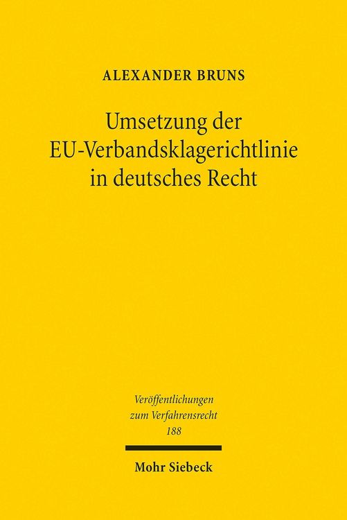 Produktbild: Umsetzung der EU-Verbandsklagerichtlinie in deutsches Recht