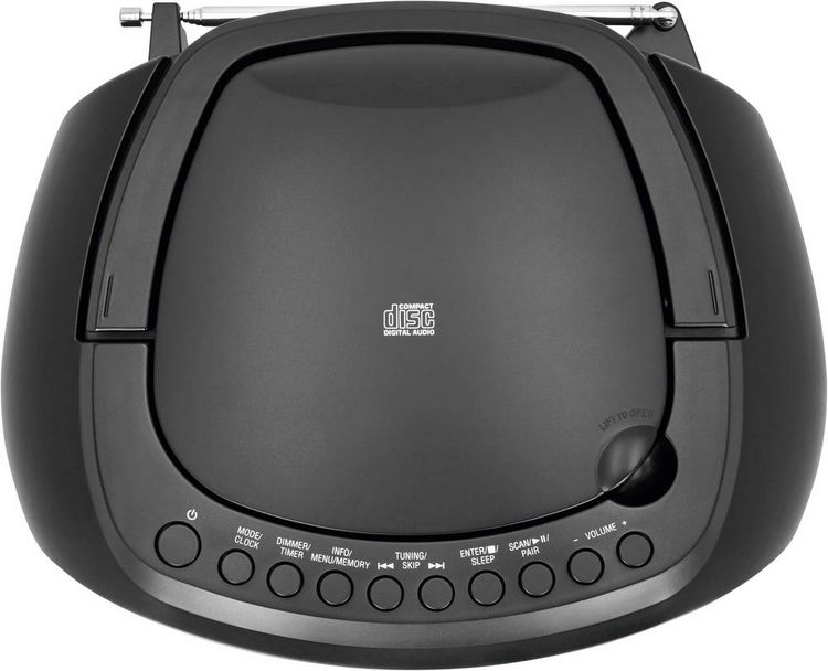 Produktbild: TechniSat DIGITRADIO 1990 CD-Radio DAB+, UKW AUX, Bluetooth&reg;, CD, USB Akku-Ladefunktion, Weckfunktion Schwarz