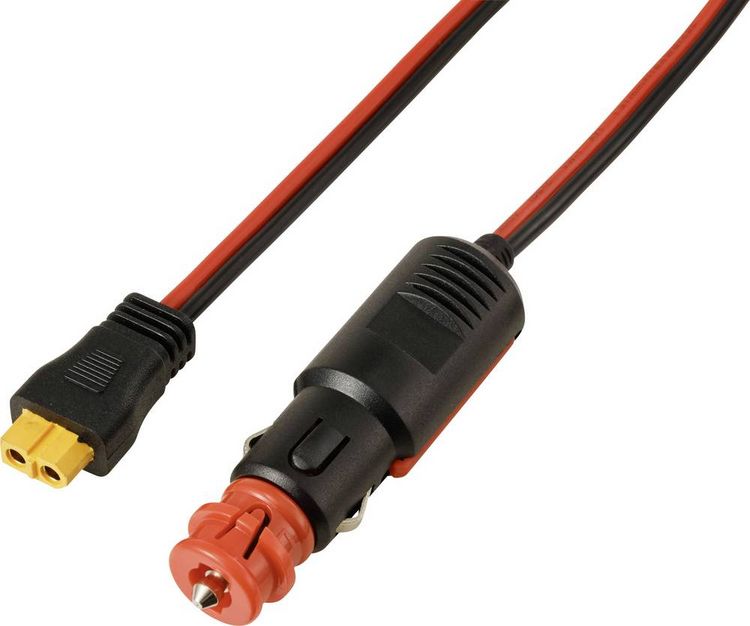 Produktbild: TRU COMPONENTS Zigarettenstecker auf XT60-Kabel 2m TC-13619280 Schwarz, Rot Inhalt: 1St.