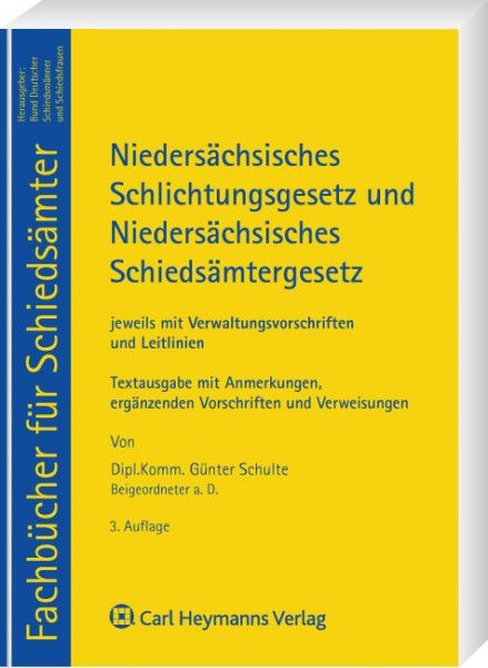 Produktbild: Nieders&auml;chsisches Gesetz &uuml;ber gemeindliche Schieds&auml;mter