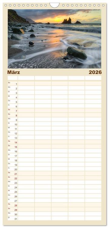 Produktbild: Familienplaner 2026 - Faszination Teneriffa mit 5 Spalten (Wandkalender, 21 x 45 cm) CALVENDO
